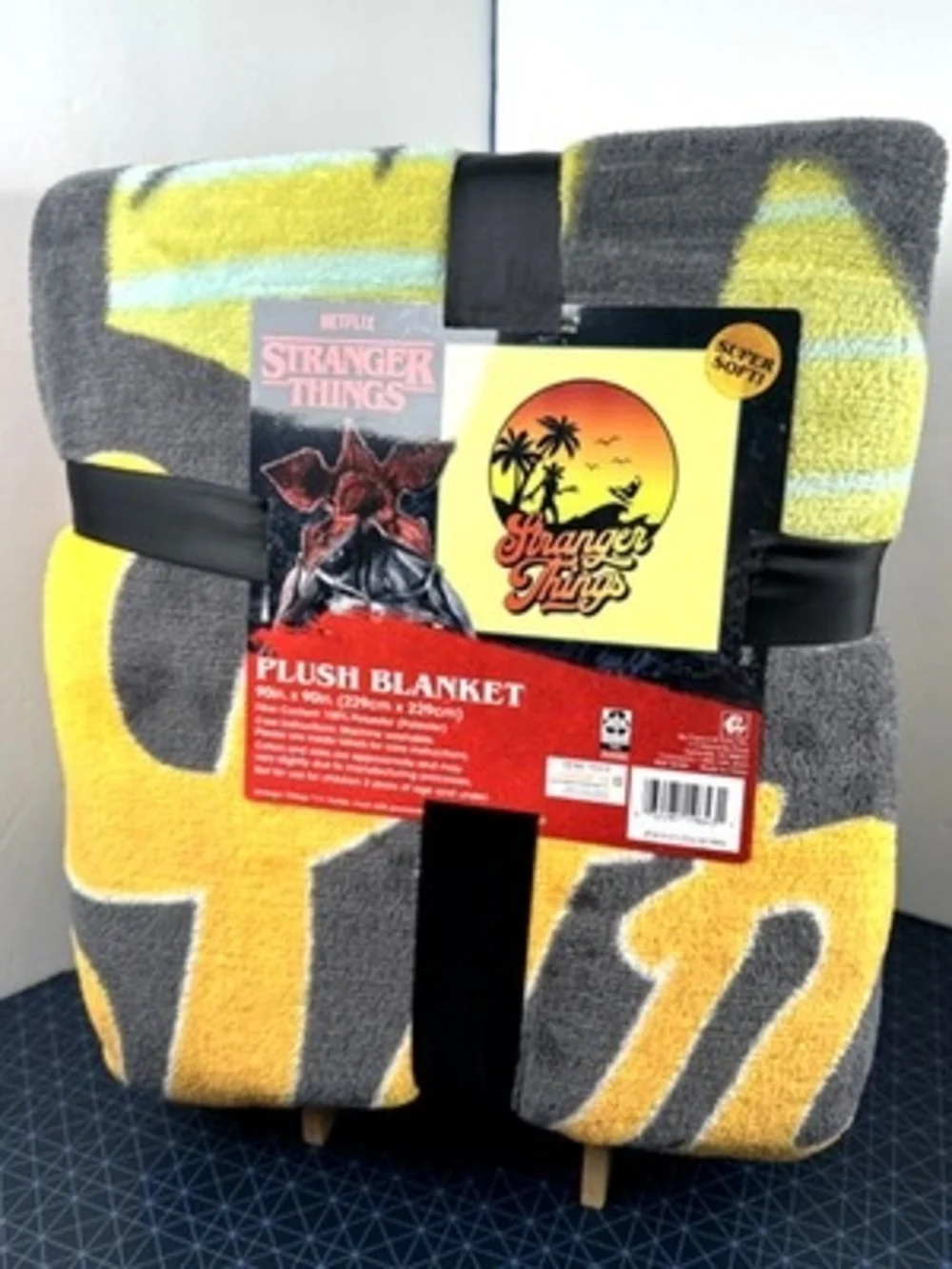 Plush Blanket — Gray & Yellow